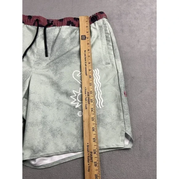 Stance Shorts Mens XL Green Complex Hybrid Beach Wicking Stretch Outdoor Swim - Picture 8 of 15